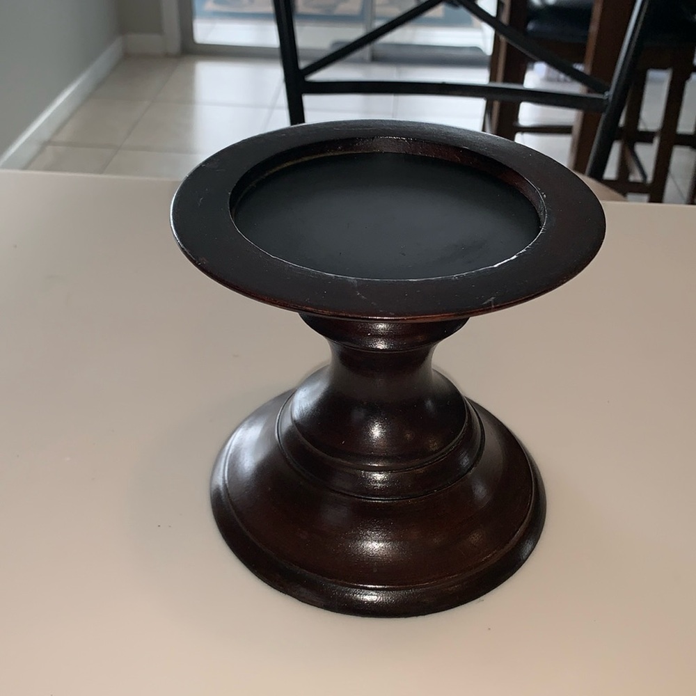 Pottery Barn Turned Wood Pillar Candle Holder